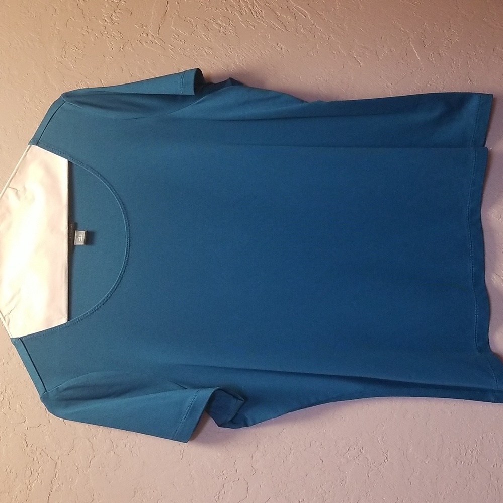 EAST 5TH ESSENTIALS Short Sleeve Sz L, Nylon Spandex Dark Teal  EUC CL#143